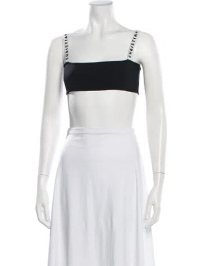 Pre-owned Dior Square Neckline Sleeveless Sports Bra In Black