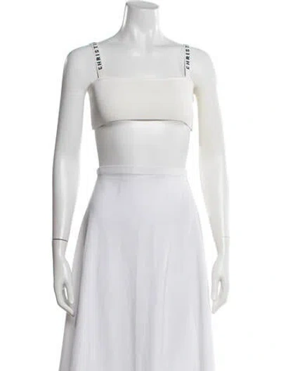 Pre-owned Dior Square Neckline Sleeveless Sports Bra In White