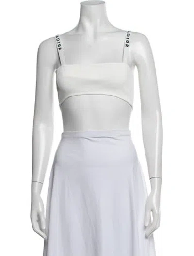 Pre-owned Dior Square Neckline Sleeveless Sports Bra In White