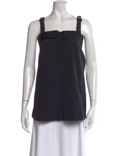 Pre-owned Dior Square Neckline Sleeveless Top In Black
