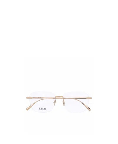 Dior Square Rimless Glasses In White