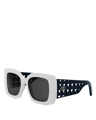 Dior S1i Square Sunglasses, 54mm In White/other/smoke