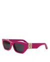 Dior S1i Square Sunglasses, 55mm In Pink/smoke