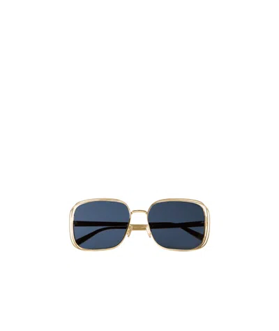 Dior Square Sunglasses In Gold