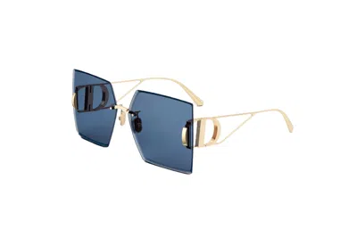 Pre-owned Dior Square Sunglasses Gold/blue (30montaigne S7u)