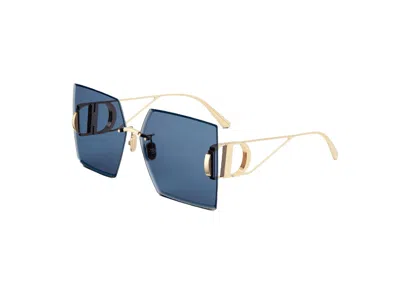 Pre-owned Dior Square Sunglasses In Gold/blue (30montaigne S7u)