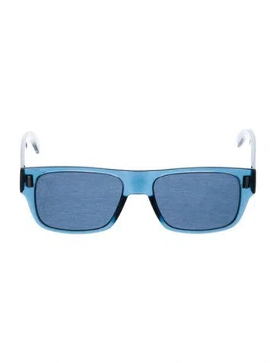 Pre-owned Dior Square Tinted Sunglasses In Blue