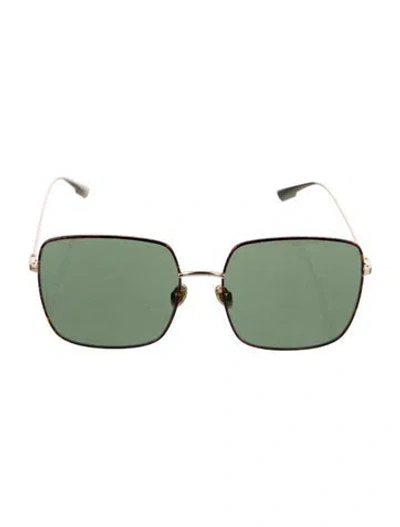 Pre-owned Dior Square Tinted Sunglasses In Gold