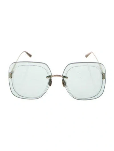 Pre-owned Dior Square Tinted Sunglasses In Green