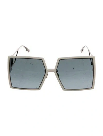 Pre-owned Dior Square Tinted Sunglasses In White