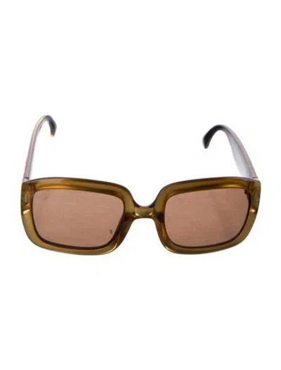 Pre-owned Dior Square Tinted Sunglasses In Yellow
