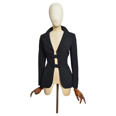 Pre-owned Dior S/s 1997 Christian  By Gianfranco Ferr� Black Bow Tailored Blazer Jacket