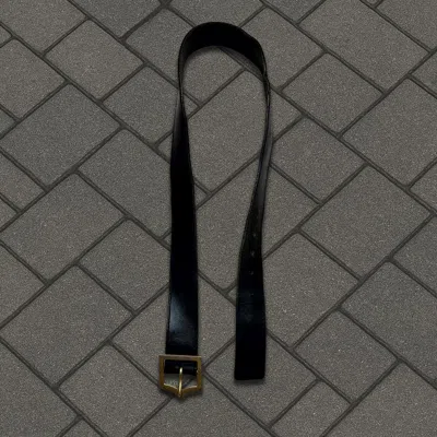 Pre-owned Dior Ss05  Homme Black Leather D Point Belt