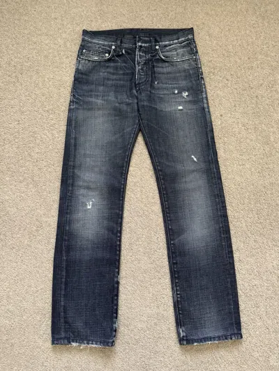 Pre-owned Dior Ss10  Homme "jake" Distressed Denim Jeans In Blue