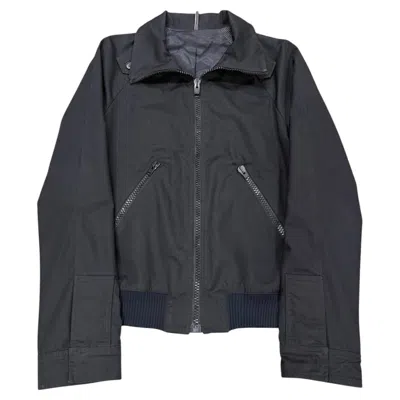 Pre-owned Dior S/s2007  By Hedi Slimane High Collar Zip Up Bomber Jacket In Black