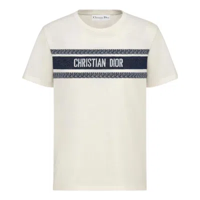 Dior Ss21 Casual Round Neck Pullover Short Sleeve Unisex White