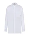 Dior Button-down Collar Poplin Cotton Shirt With Embroidered Logo In White
