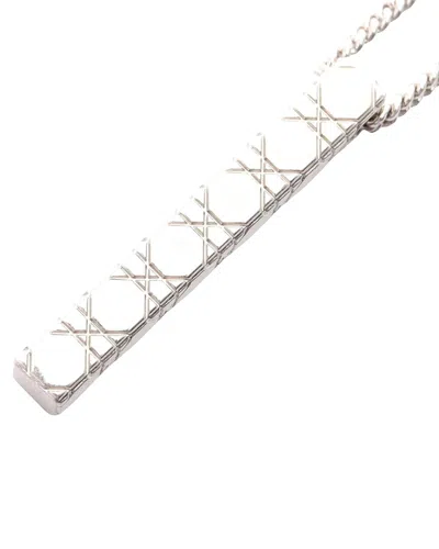 Pre-owned Dior Stainless Steel Cannage Stainless Steel Necklace (authentic Pre-loved)