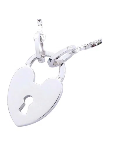 Dior Stainless Steel Heart Lock Necklace (authentic Pre-loved) In Metallic