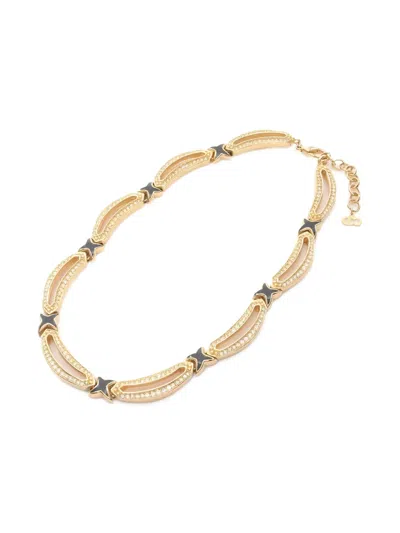 Pre-owned Dior Star-charm Rhinestone-embellished Necklace In Gold