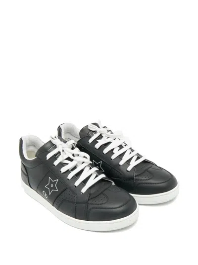 Pre-owned Dior Star-detail Lace-up Sneakers In Black