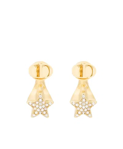 Dior Star Earrings In Gold