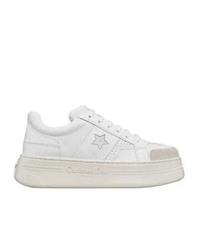 Dior Star Platform Sneakers In White