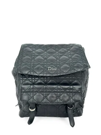 Pre-owned Dior Stardust Cannage Quilted Backpack In Black