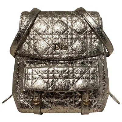 Pre-owned Dior Stardust Silver Leather Backpack In Black