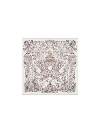 Dior 90 Square Scarf With Baroque Star In Silk Twill In Neutral