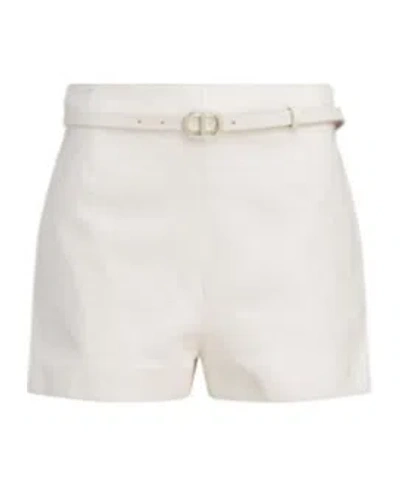 Dior Stitching Detail Shorts In White