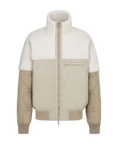 Dior Stitching Leisure Jacket With Vertical Collar In Nude