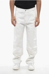 Dior Straight Leg Carpenter Jeans With Logoed Patch 22cm In White