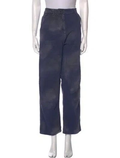Pre-owned Dior Straight Leg Pants In Blue