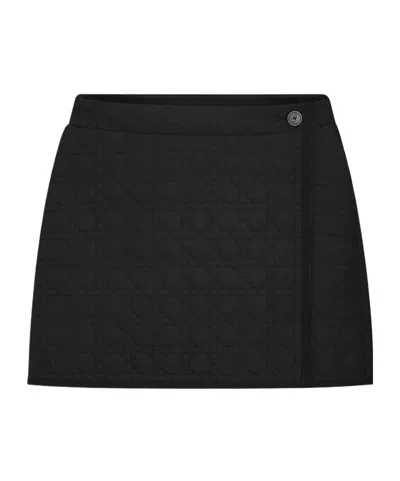 Dior Straight Macrocannage Wrap Miniskirt In Black