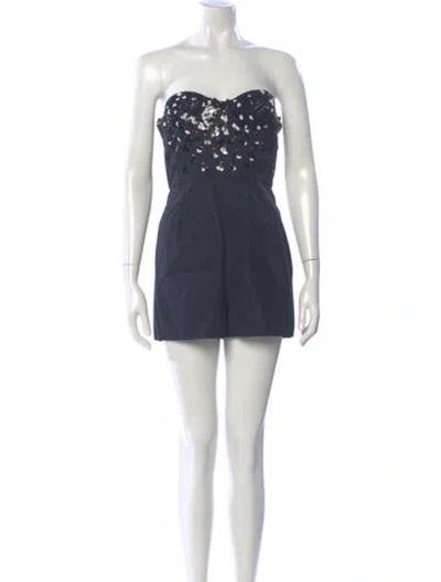 Pre-owned Dior Strapless Romper In Blue