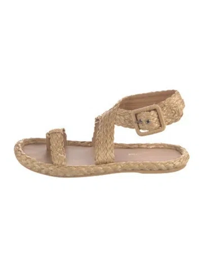 Pre-owned Dior Straw Espadrilles In Neutral