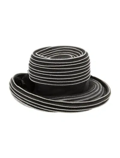 Pre-owned Dior Straw Hat In Black/white
