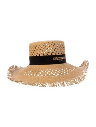 Pre-owned Dior Straw Hat W/tags In Neutrals
