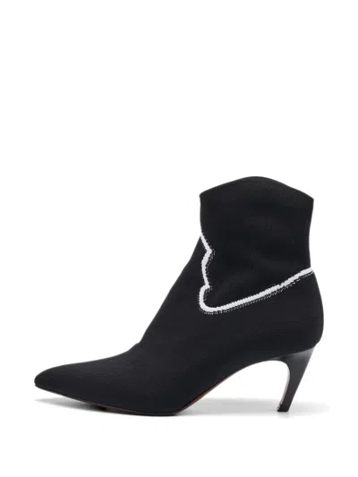 Pre-owned Dior Stretch-knit Cowboy Boots In Black