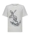 Dior Stripe Printed T-shirt In Gray