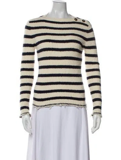 Pre-owned Dior Striped Bateau Neckline Sweater