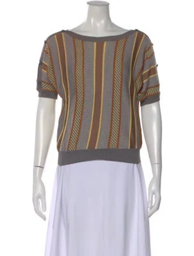 Pre-owned Dior Striped Bateau Neckline Sweater In Multi