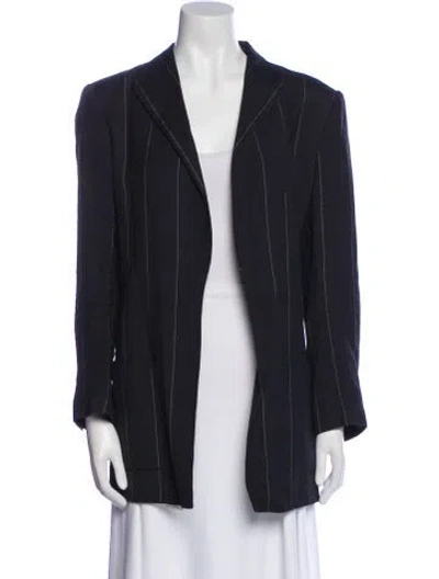 Pre-owned Dior Striped Blazer In Blue