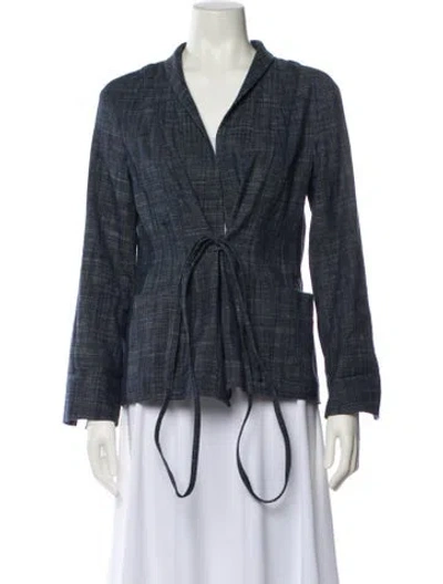 Pre-owned Dior Striped Blazer In Blue