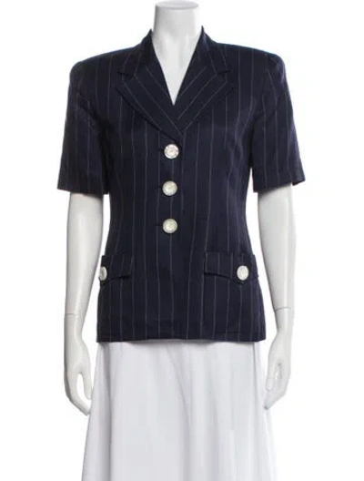 Pre-owned Dior Striped Blazer In Blue