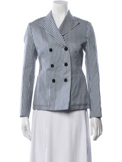 Pre-owned Dior Striped Blazer In Blue