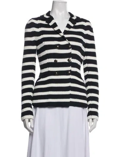 Pre-owned Dior Striped Blazer In Blue