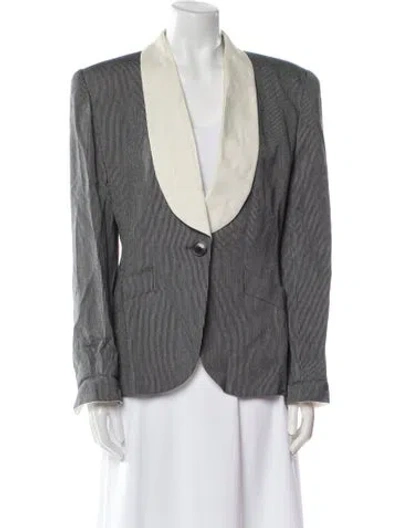 Pre-owned Dior Striped Blazer In Gray