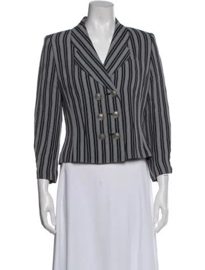 Pre-owned Dior Striped Blazer In Gray